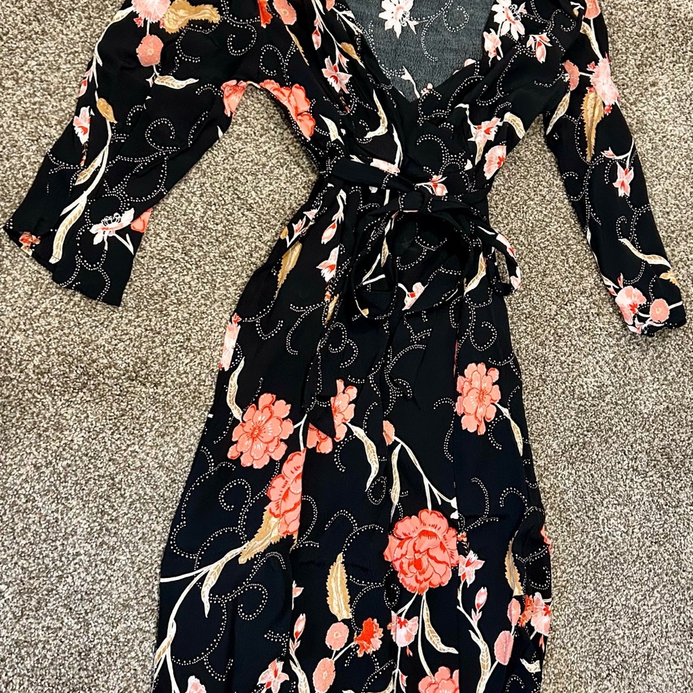 Mama Licious Black Floral Wrap Dress